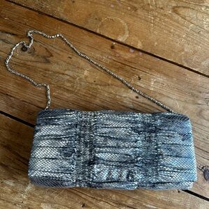 Vintage Silver Jessica McClintock Clutch and Shoulder bag